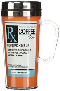 spoontiques - acrylic, insulated travel mug - prescription coffee cup - coffee lovers gift - funny coffee mug