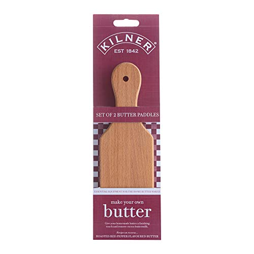 Kilner Butter Paddles, Sturdy Beechwood, Hanging Loop, Set of 2