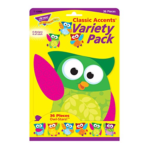 TREND enterprises, Inc. Owl-Stars! Classic Accents Variety Pack, 36 ct