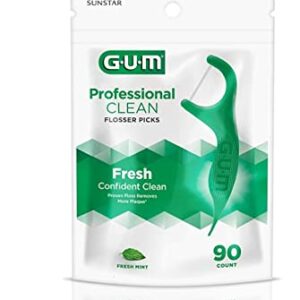 GUM Professional Clean Flossers, Fresh Mint, 90 Ct (Pack of 3)