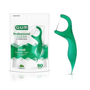 GUM Professional Clean Flossers, Fresh Mint, 90 Ct (Pack of 3)