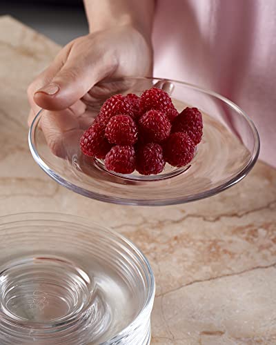 Pasabahce Premium Clear Glass Plate Saucers Set of 6, Safe in Microwave, Great for Servicing Cookies, Snacks, Fruits, Coffee, and Tea Cups, Housewarming Idea