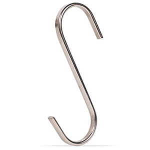 Rack and Hook WALLNITURE Multipurpose Hanging S Shape Utility Hooks Stainless Steel Chrome Set of 10