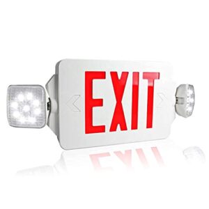 etoplighting led exit sign emergency lighting emergency led light (ul924, etl listed) / rotate led lamp head/red letter in white body, el2cr-1