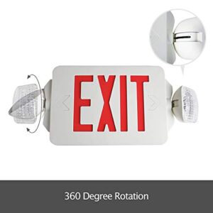 eTopLighting LED Exit Sign Emergency Lighting Emergency LED Light (UL924, ETL Listed) / Rotate LED Lamp Head/Red Letter in White Body, EL2CR-1