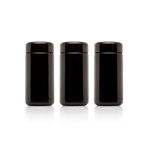 infinity jars 100 ml (3.3 fl oz) 3-pack tall black ultraviolet refillable empty glass screw top jar