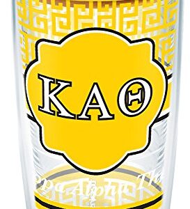 Tervis Fraternity - Kappa Alpha Theta Geometric Tumbler with Wrap and Yellow Lid 16oz, Clear