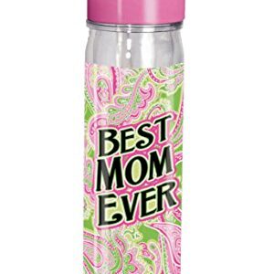 Spoontiques Best Mom Ever Flip Top Bottle, Pink