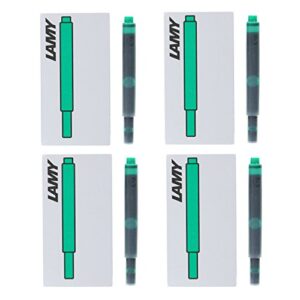 lamy fountain pen ink cartridges, green ink, pack of 20 (lt10gr)