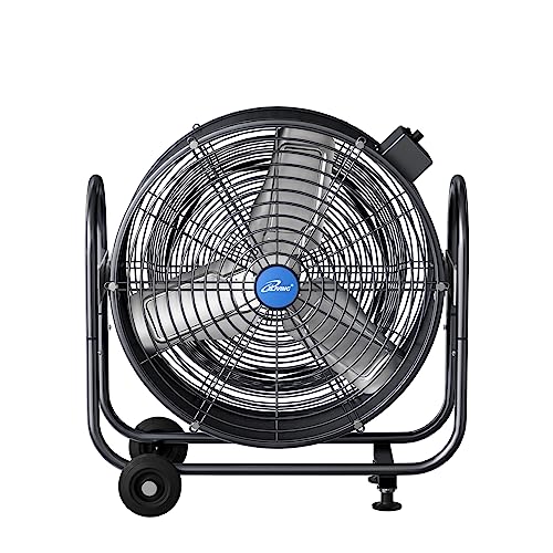 iLIVING ILG8M24-70EC BLDC High Velocity Floor Fan, 24-Inch, Gray