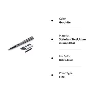 Lamy AL-Star Fountain Pen (26F) Graphite + 5 Black Ink Cartridges
