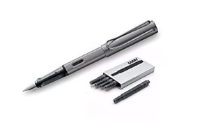lamy al-star fountain pen (26f) graphite + 5 black ink cartridges