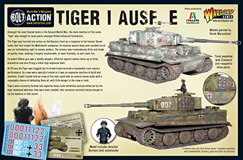 Bolt Action Tiger I AUSF E Heavy Tank 1:56 WWII Military Wargaming Plastic Model Kit