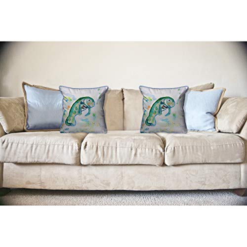 Betsy Drake Betsy's Manatee Indoor/Outdoor Pillow, 18" x 18"