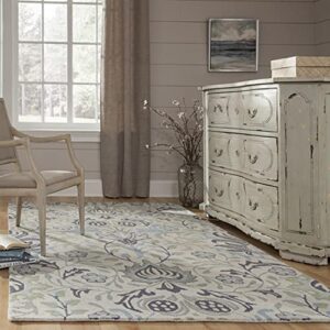 Momeni Rugs Newport Collection, 100% Wool Hand Tufted Loop Cut Contemporary Area Rug, 2'3" x 8'3" Runner, Blue