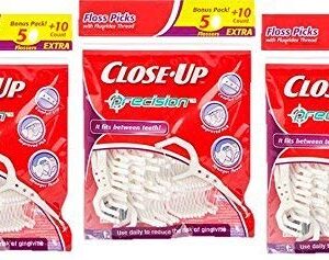 Close-Up Precision Floss Picks 60 Ct, Pack of 3 (180 Flossers)