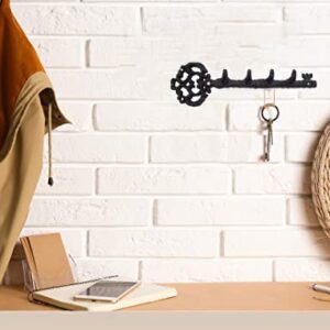 Salome Idea Large Size Antique Vintage Cast Iron Key Rack, Key Shaped Key Holder, Handcraft Wall Rack, (Key-4hook)