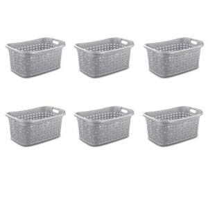 sterilite 12756a06 weave laundry basket, cement, 6-pack