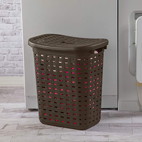 Sterilite 12766P04 Weave Laundry Hamper, Espresso, 4-Pack