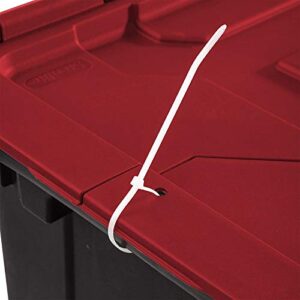 Sterilite 14619006 12 Gallon/45 Liter Hinged Lid Industrial Tote, Racer Red Lid w/ Black Base, 6-Pack