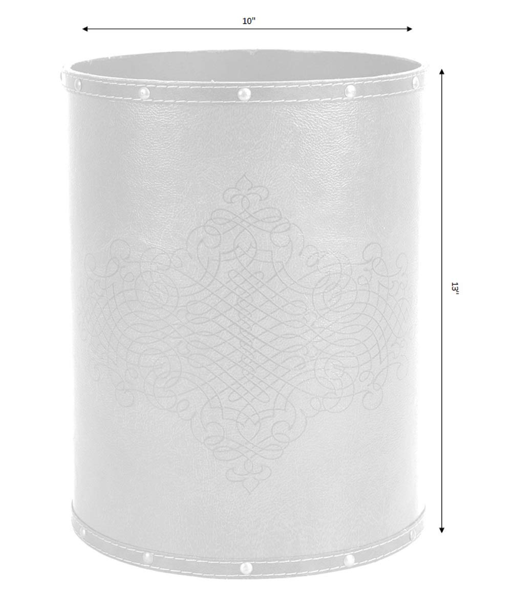 Vintiquewise(TM) Faux Leather Antique Design Waste Bin