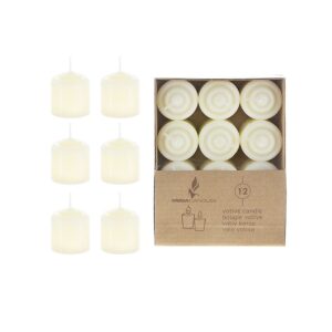 mega candles - unscented 8 hours votive candles - ivory, set of 36