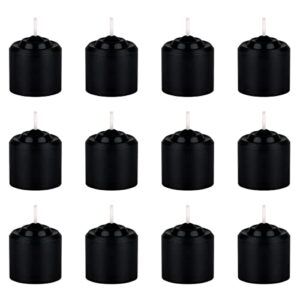 mega candles 12 pcs unscented black votive candle, hand poured wax candles 10 hours 1.38 inch x 1.5 inch, home décor, wedding receptions, baby showers, birthdays, celebrations, party favors & more