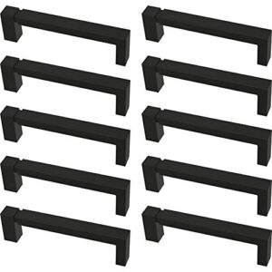 Franklin Brass P40823K-FB-C Asymmetric Notched Kitchen or Furniture Cabinet Hardware Drawer Handle Pull, 3-3/4-Inch (96mm), Flat Black, 10-Pack