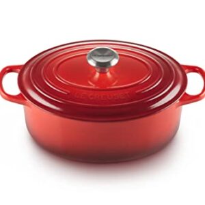 Le Creuset Enameled Cast Iron Signature Oval Dutch Oven, 5 qt. , Cerise