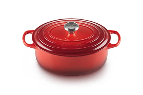 Le Creuset Enameled Cast Iron Signature Oval Dutch Oven, 5 qt. , Cerise