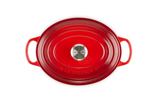 Le Creuset Enameled Cast Iron Signature Oval Dutch Oven, 5 qt. , Cerise