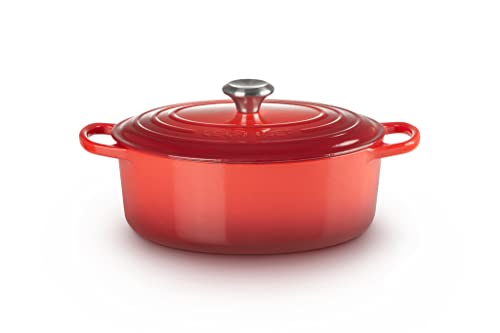 Le Creuset Enameled Cast Iron Signature Oval Dutch Oven, 5 qt. , Cerise