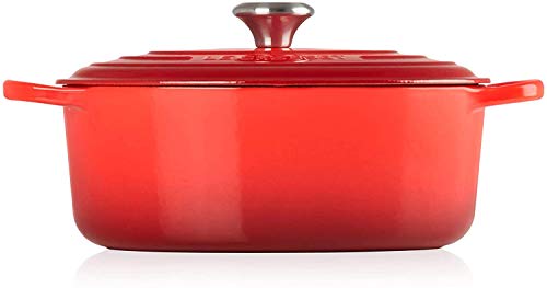 Le Creuset Enameled Cast Iron Signature Oval Dutch Oven, 9.5 qt., Cerise