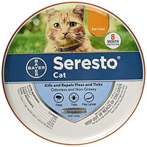bayer animal health seresto flea & tick collar for cats, all weights & sizes, 8 month protection (3 pack), gray