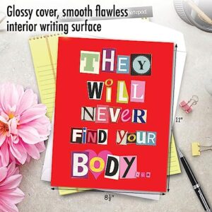 NobleWorks - Funny Happy Birthday Card (8.5 x 11 Inch) - Jumbo Bday Greeting for Spouse, Partner - Never Find Your Body J5457