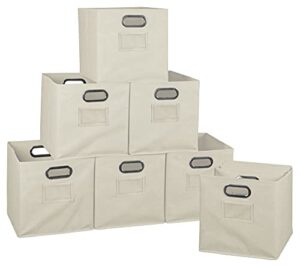 set of 12 cubo foldable fabric bins- natural