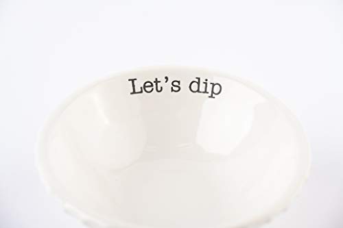 Mud Pie Circa Lets Dip Set, White 2" x 6"