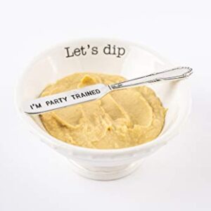 Mud Pie Circa Lets Dip Set, White 2" x 6"