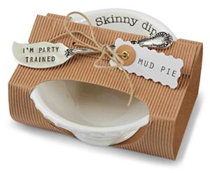 mud ceramic pie bowl and spreader gift set, skinny dip