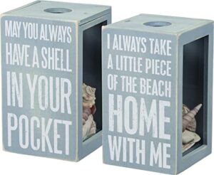 primitives by kathy 27813 house decor sea shell holder, 4.25 x 7.25 x 4.25-inches, piece of the beach with me, thank you and appreciation