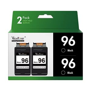valuetoner remanufactured ink cartridge replacement for hp 96 c9348fn c8767wn (2 black) 2 pack