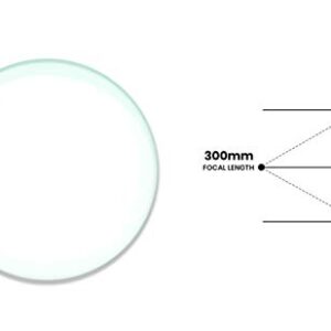 Double Concave Lens, 300mm Focal Length, 3" (75mm) Diameter - Spherical, Optically Worked Glass Lens - Ground Edges, Polished - Great for Physics Classrooms - Eisco Labs