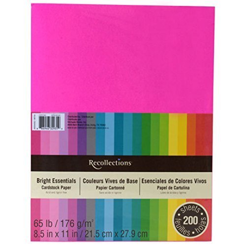 Recollections Cardstock Paper, 8 1/2, Bright Essentials, 200 Sheets