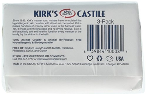 Kirk's Natural Castile Soap, Original, 4 Oz, Pack of 3