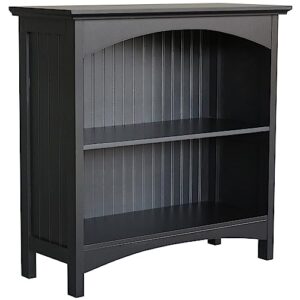 ehemco 2 tier bookcase with 2 arched supports, 29 inches, black
