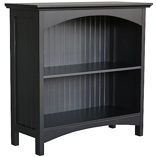 eHemco 2 Tier Bookcase with 2 Arched Supports, 29 Inches, Black