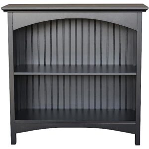 eHemco 2 Tier Bookcase with 2 Arched Supports, 29 Inches, Black