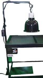 deluxe lamp stand to increase lifespan of lamps & bulbs and safety. for use with reptile lamp fixtures and terrariums, reptiles, amphibians, small animals, birds, and farm animals!