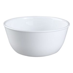 corelle glass livingware 1032595 28-ounce super soup/cereal bowl, winter frost white - set of 6