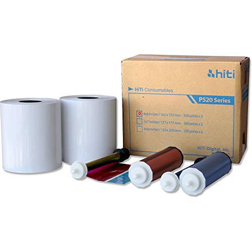 4x6" Media for Photo Printer P520 & P520L, 500 Sheets to a Roll, 2 Rolls in a Box, 152x102mm